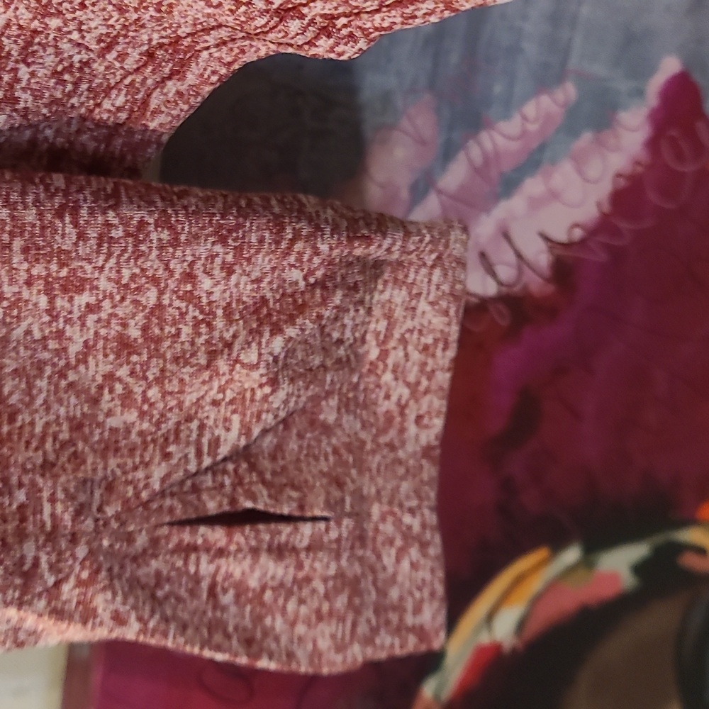 Women's Heathered Burgundy Quarter-Zip Top - Picture 3 of 6